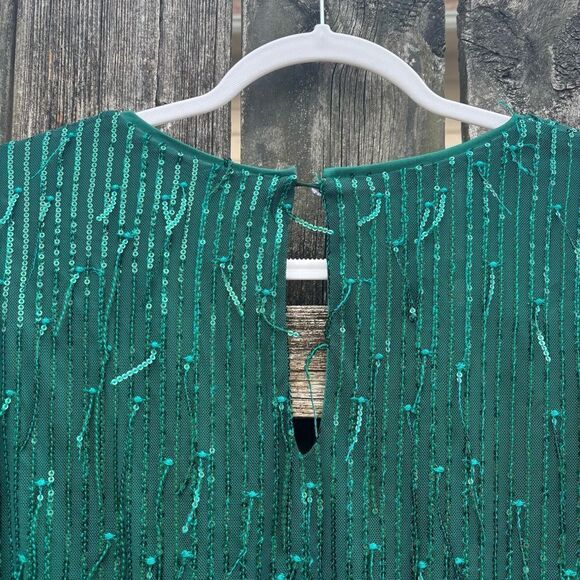 Lulu’s Always Partying Emerald Green Sequin Romper NWT XL - Picture 9 of 11